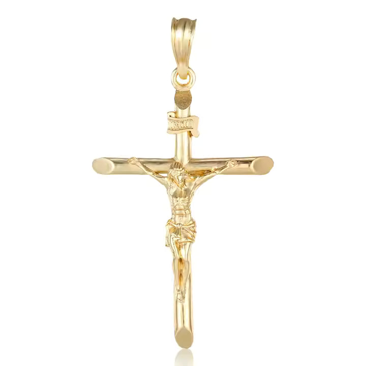 “GOLDEN REDEEMER” Crucifix Pendant – 14K Gold-Plated